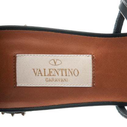 Valentino Garavani Calfskin Mask Embossed Gladiator Sandals 37 Brown Black 7 of 7