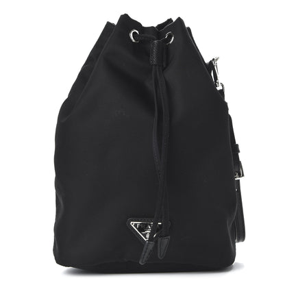 Prada Saffiano Tessuto Nylon Vela Bucket Wristlet Black 1 of 10