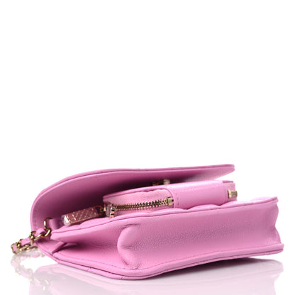Chanel Caviar Quilted Business Affinity Clutch With Chain Flap Lilac 3 of 10