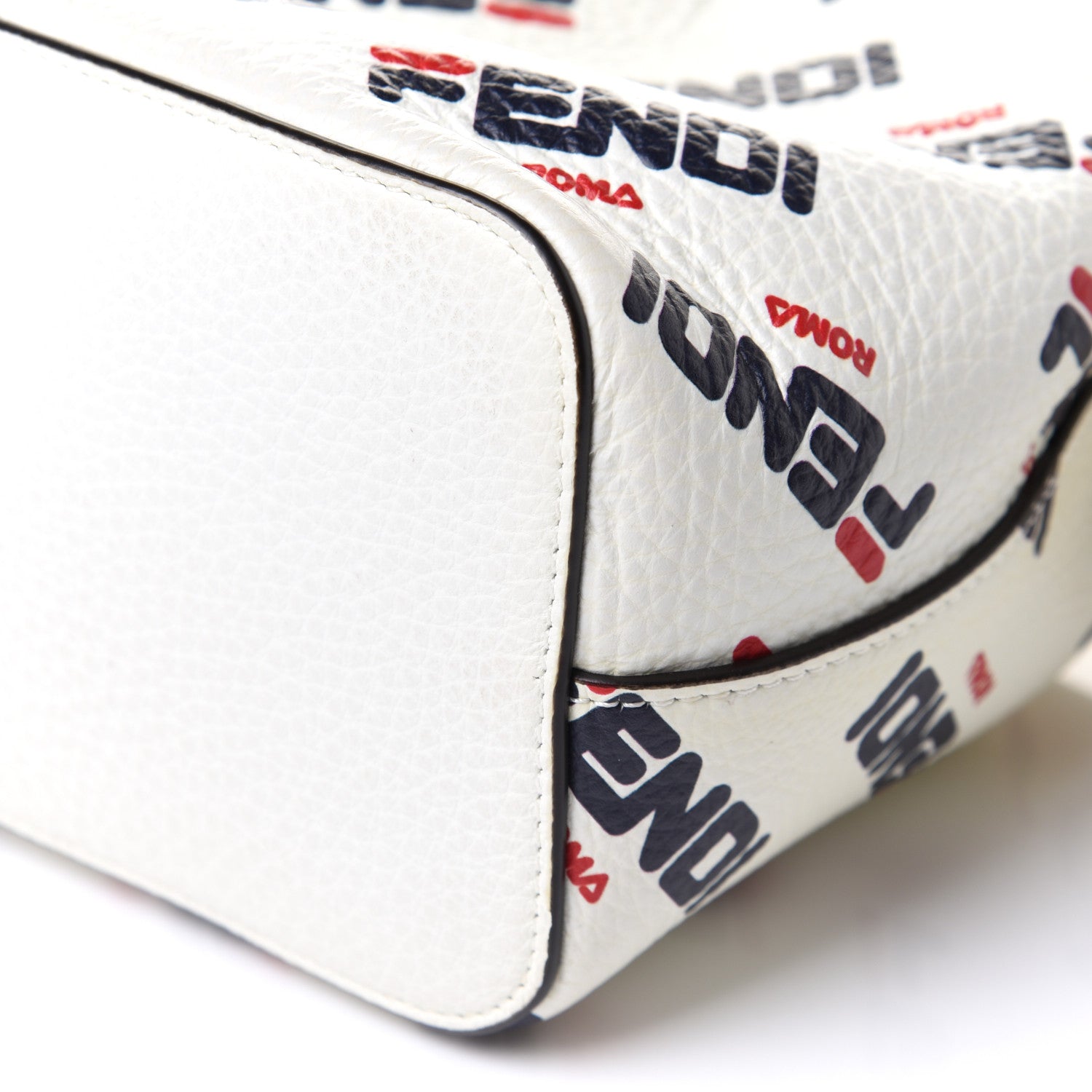 Fendi X FILA Vitello F is Fendi Mania Mini Mon Tresor Bucket Bag White 12 of 15