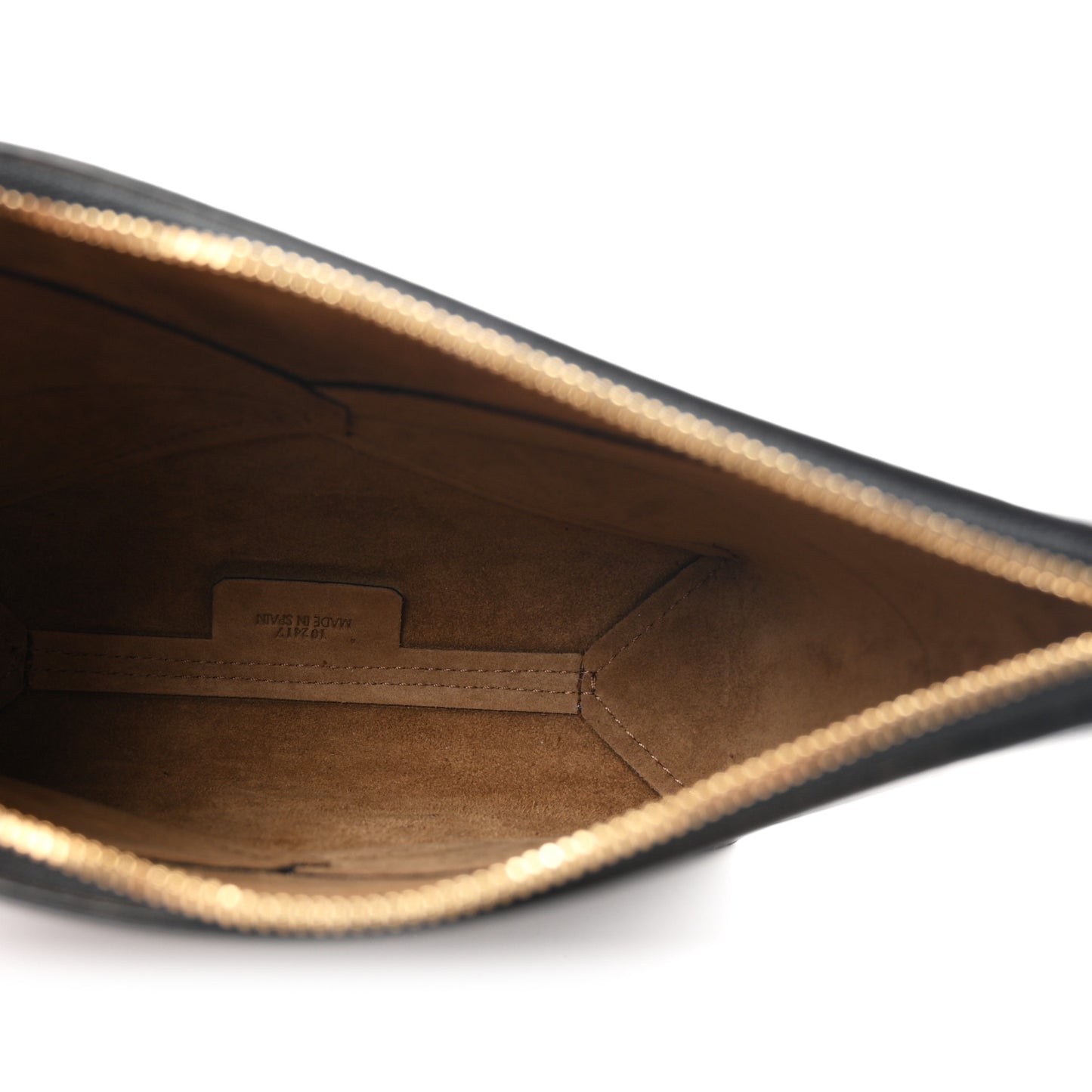 Shiny Calfskin Puzzle Fold Pouch Black