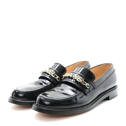 Chanel Velvet Metal CC Loafers 38 Black 4 of 10