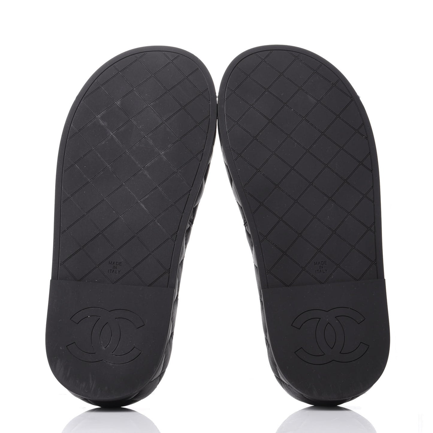 Lambskin Quilted CC Mules Sandals 37 Black