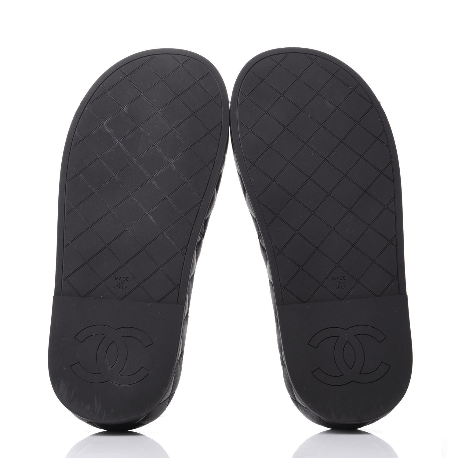 Chanel Lambskin Quilted CC Mules Sandals 37 Black 7 of 11