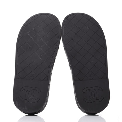 Chanel Lambskin Quilted CC Mules Sandals 37 Black 7 of 11