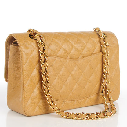 Chanel Caviar Quilted Medium Double Flap Beige 3 of 9