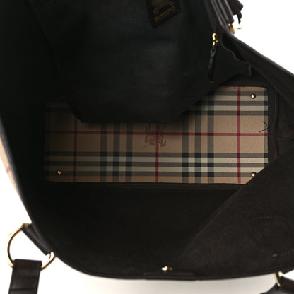 Burberry Haymarket Check Large Nick Tote Chocolate 5 of 11