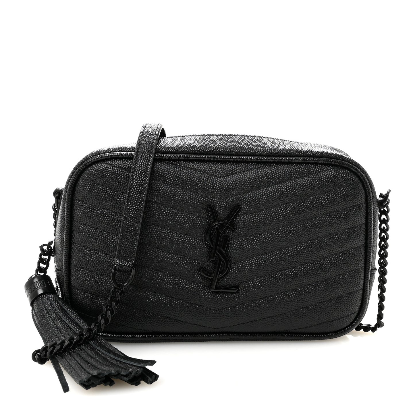 Grain De Poudre Matelasse Monochrome Monogram Mini Lou Camera Bag Black