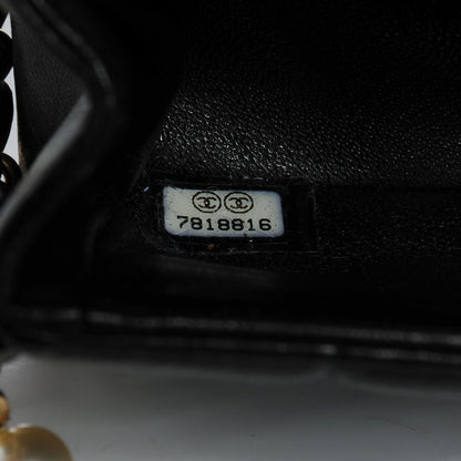 Chanel Lambskin East West Chocolate Bar Pearl Chain Flap Black 8 of 8