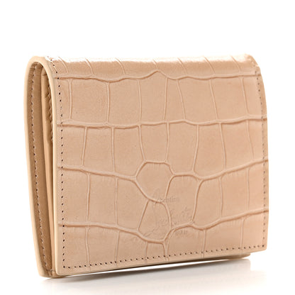 Christian Louboutin Crocodile Embossed Calfskin Palatin Wallet Nougat 3 of 8