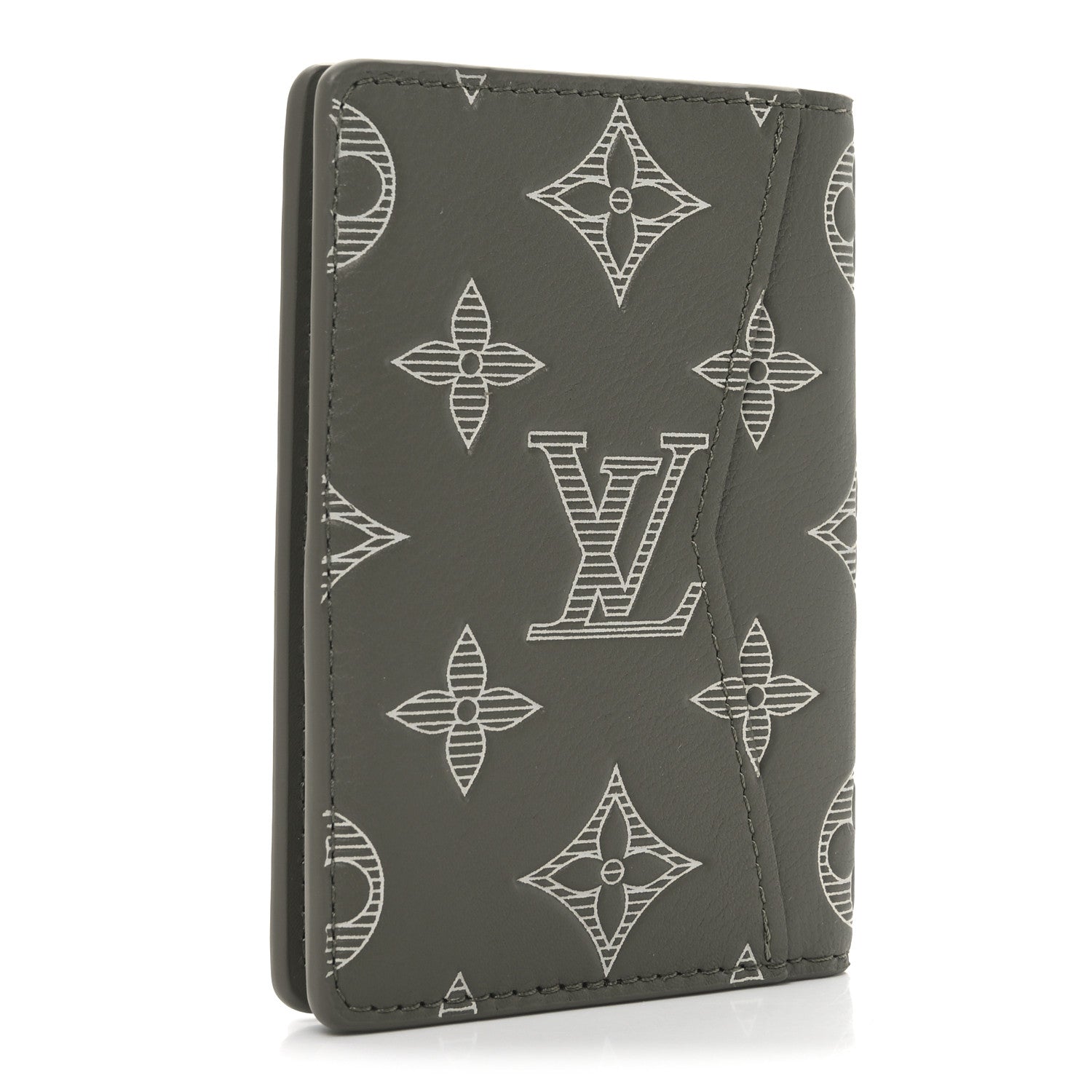 Louis Vuitton Calfskin Monogram Shadow Pocket Organizer Olive Green 3 of 6
