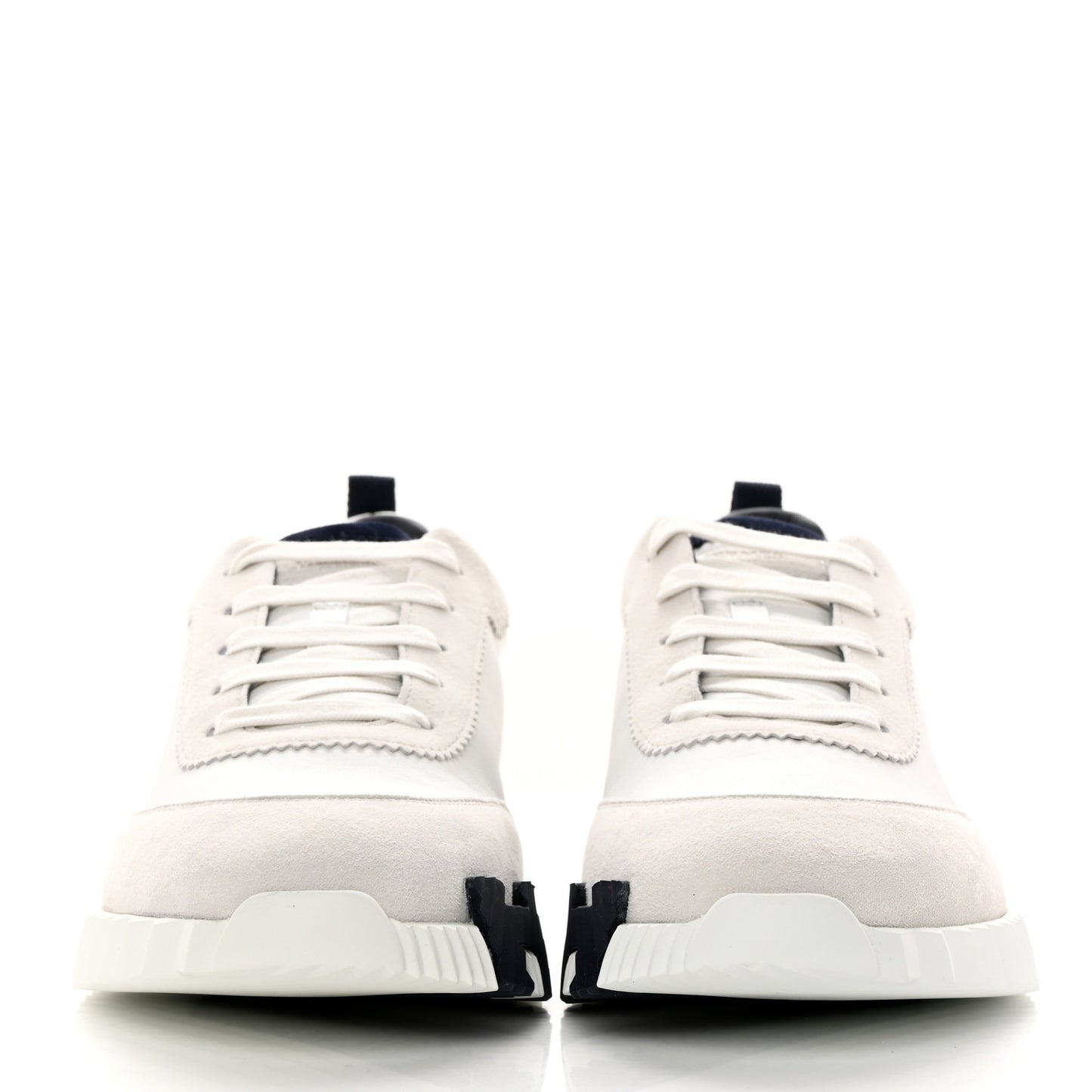 Goatskin Suede Mens Bouncing Sneakers 44 White