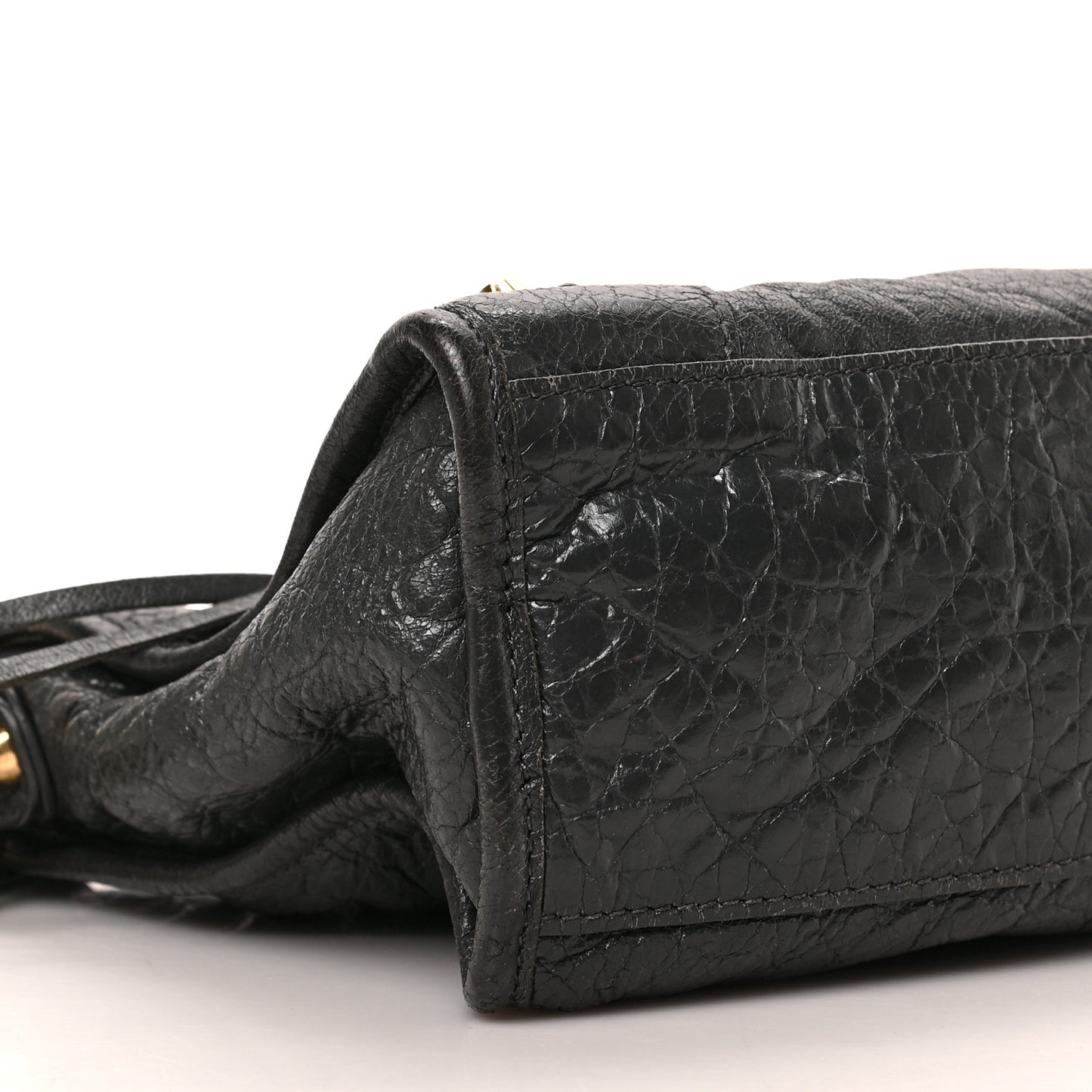 Agneau Classic Gold Hardware S City Gris Fossile