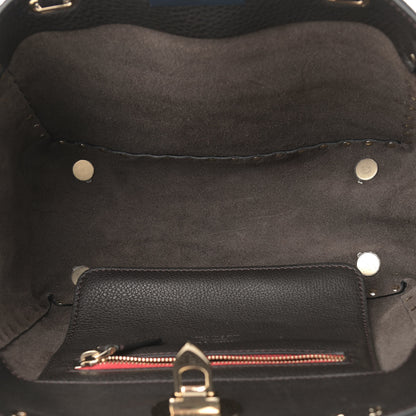 Valentino Garavani Grained Calfskin Small Rockstud Tote Black 5 of 9