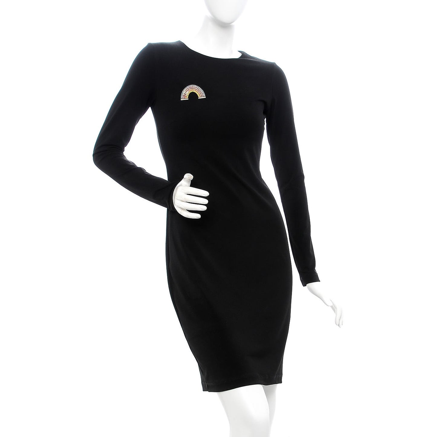 Lambskin Chain Rainbow CC Brooch Gold Multicolor