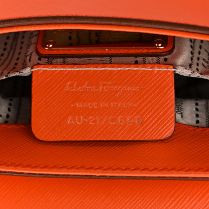 Salvatore Ferragamo Printed Calfskin Paris Crossbody Bag Orange 10 of 19
