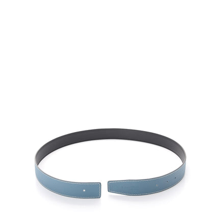 Hermes Swift Epsom 32mm H Belt Strap 85 Black Blue Jean 6 of 7