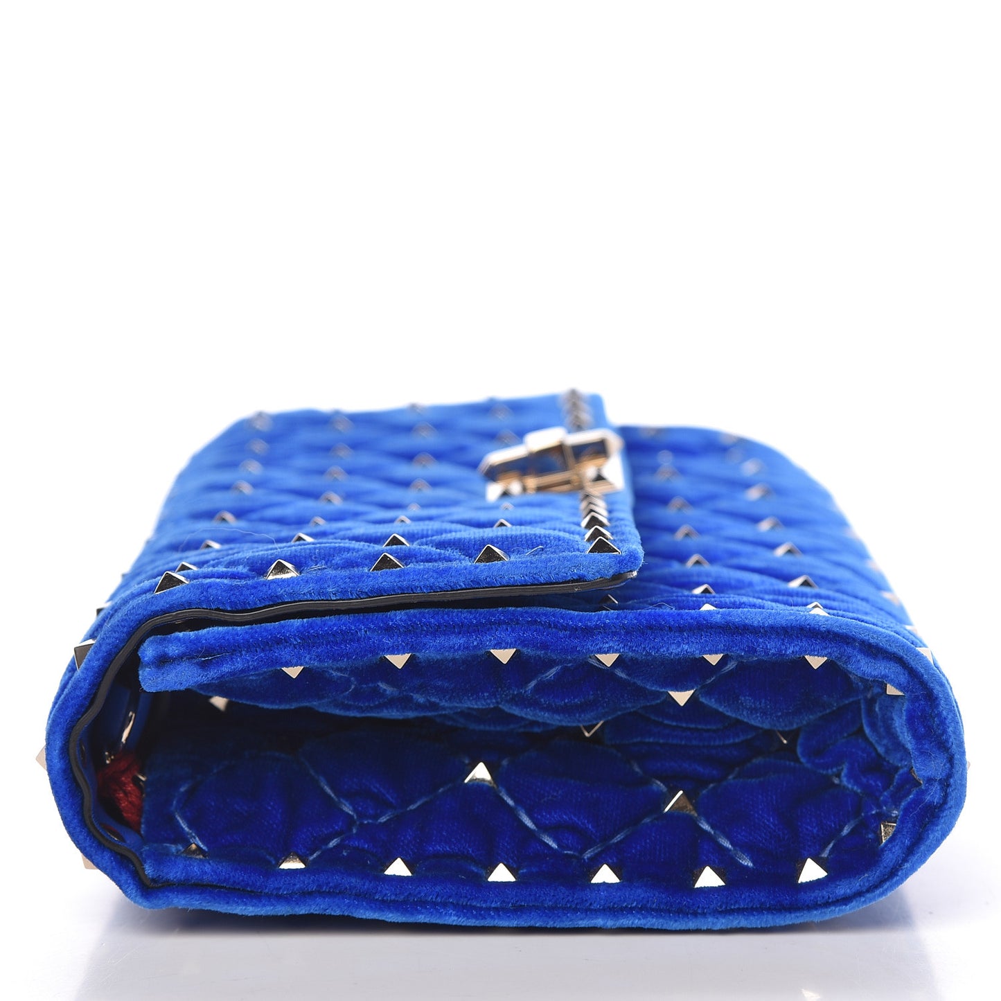 Velvet Rockstud Spike Wallet on Chain Acid Blue