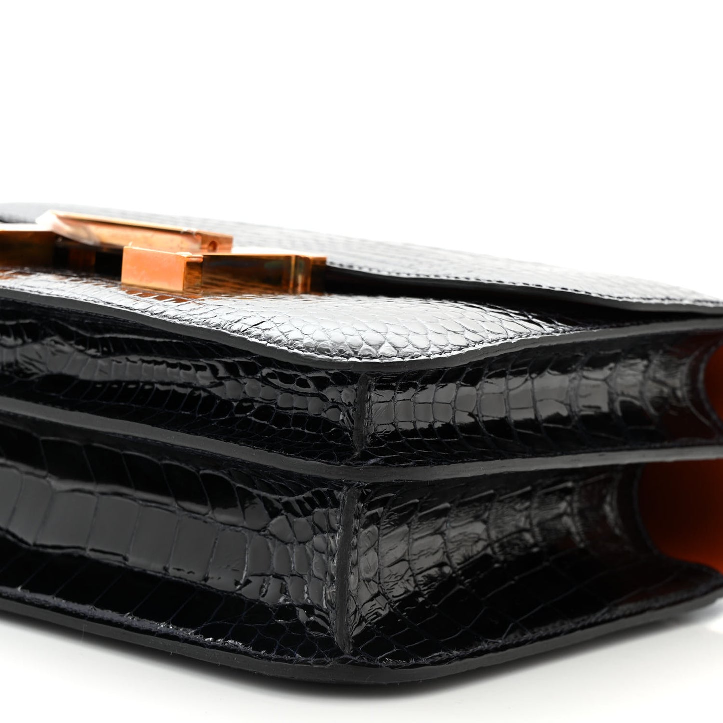 Shiny Alligator Verso Constance 24 Bleu Marine Cuivre