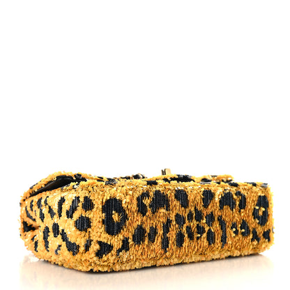 Chanel Sequin Mixed Fibers Leopard Print Mini Rectangular Flap Black Orange 8 of 21