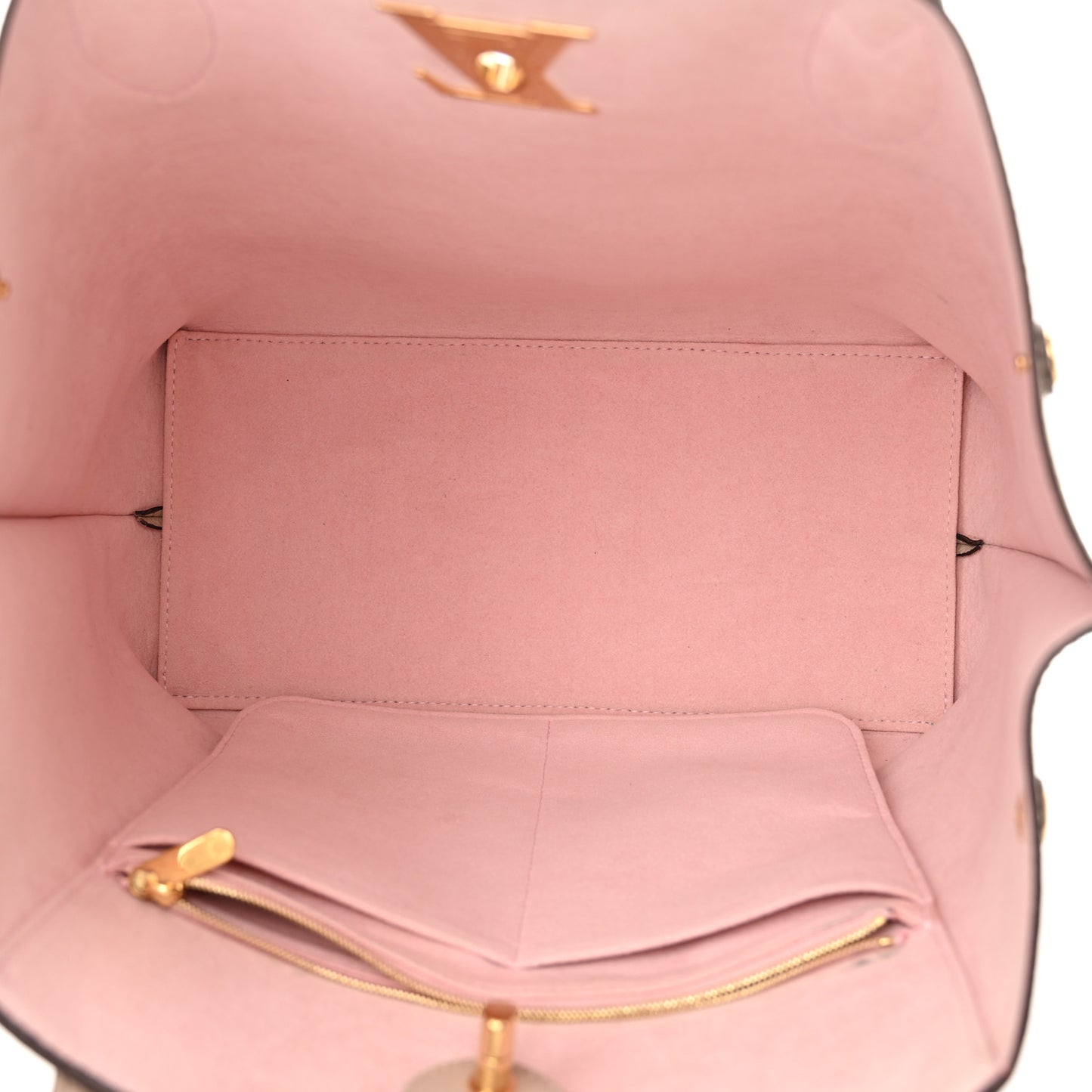 Calfskin Lockme Go Tote Greige