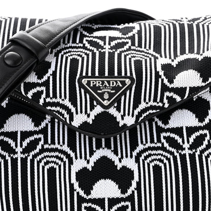 Prada Maglia Jacquard Signaux Bag Black White 8 of 10