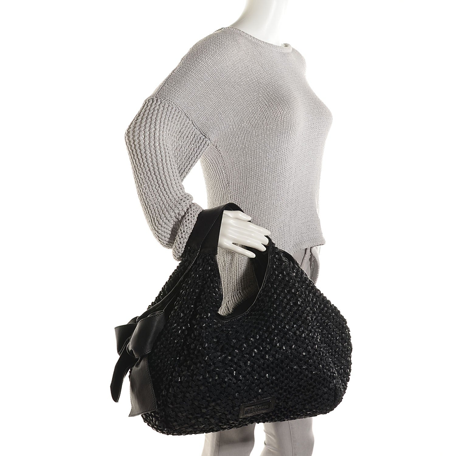 Valentino Garavani Nappa Large Nuage Bow Tote Black 2 of 9