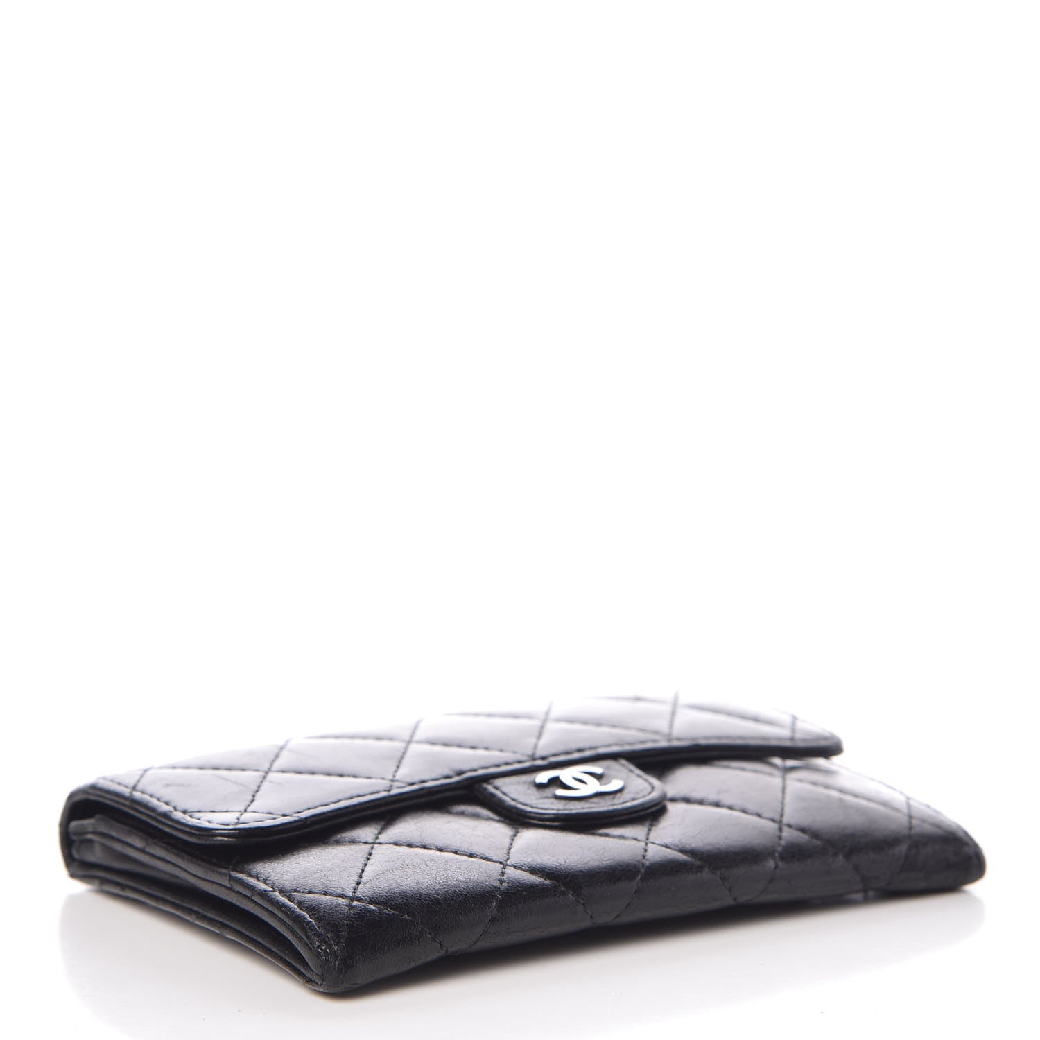 Chanel Lambskin Quilted Small Flap Wallet Black 4 of 11