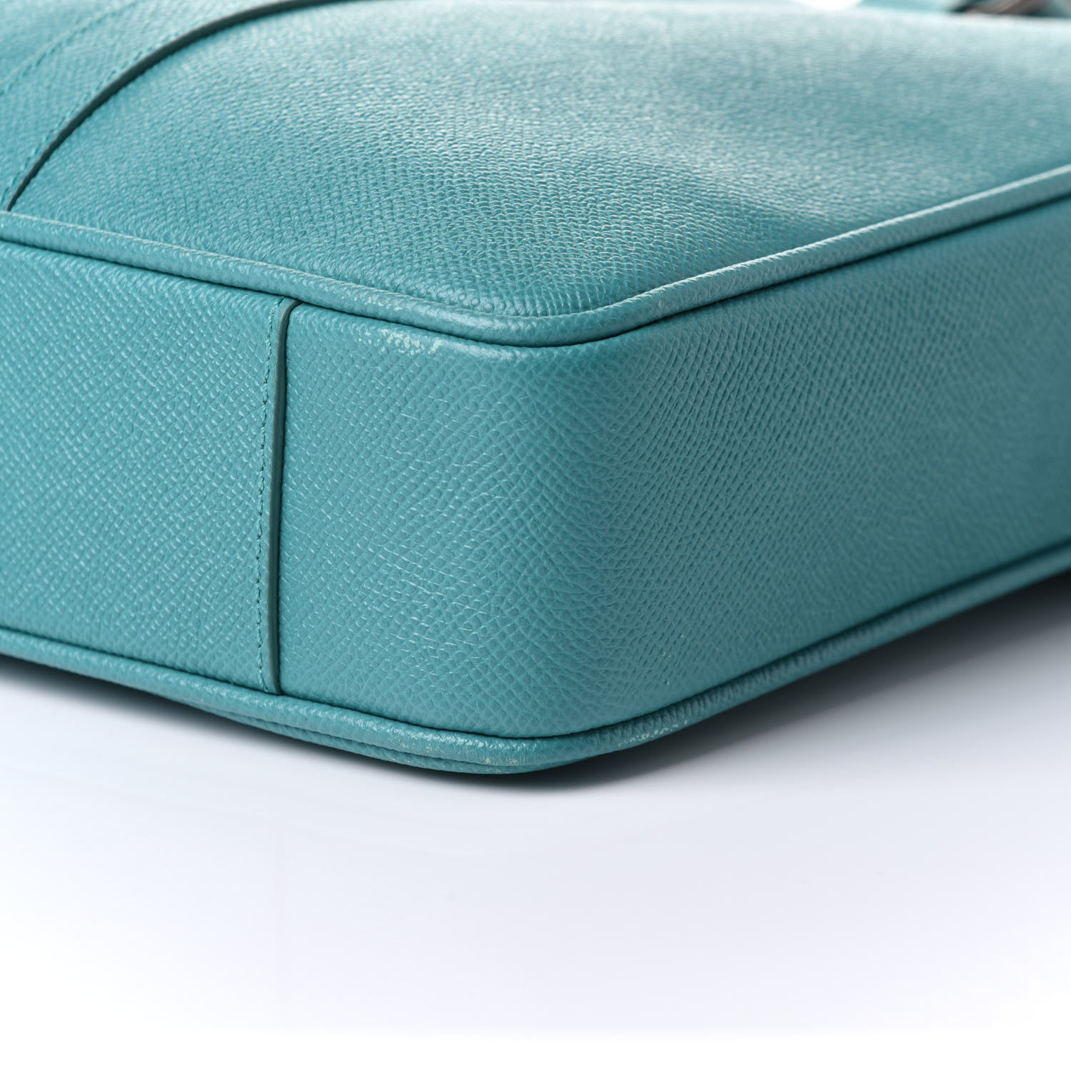Burberry Textured Calfskin Small Newberg Briefcase Opal Green 14 of 14