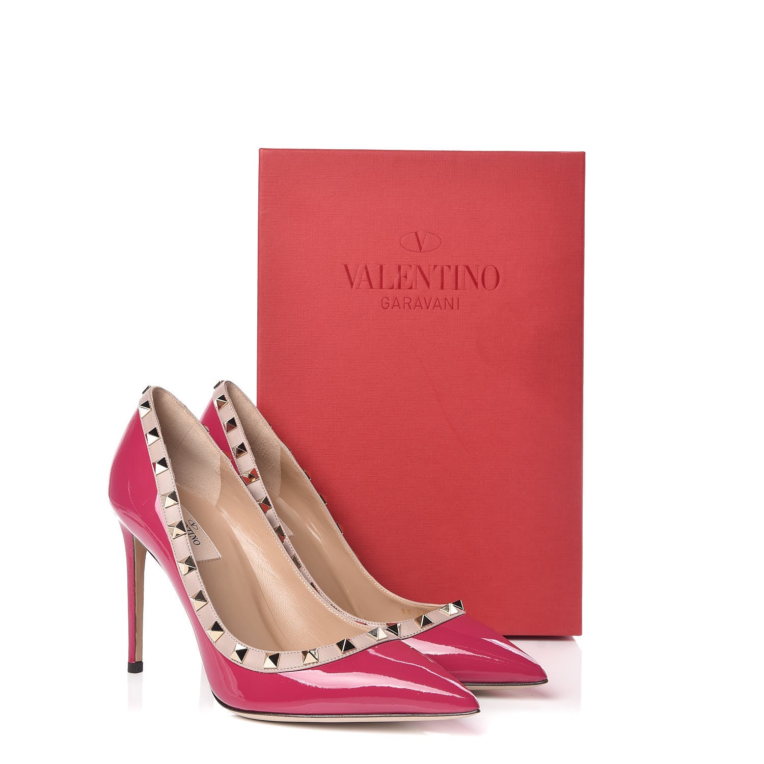 Valentino Garavani Patent Rockstud 100mm Pumps 38.5 Deep Cyclamin Poudre 8 of 8
