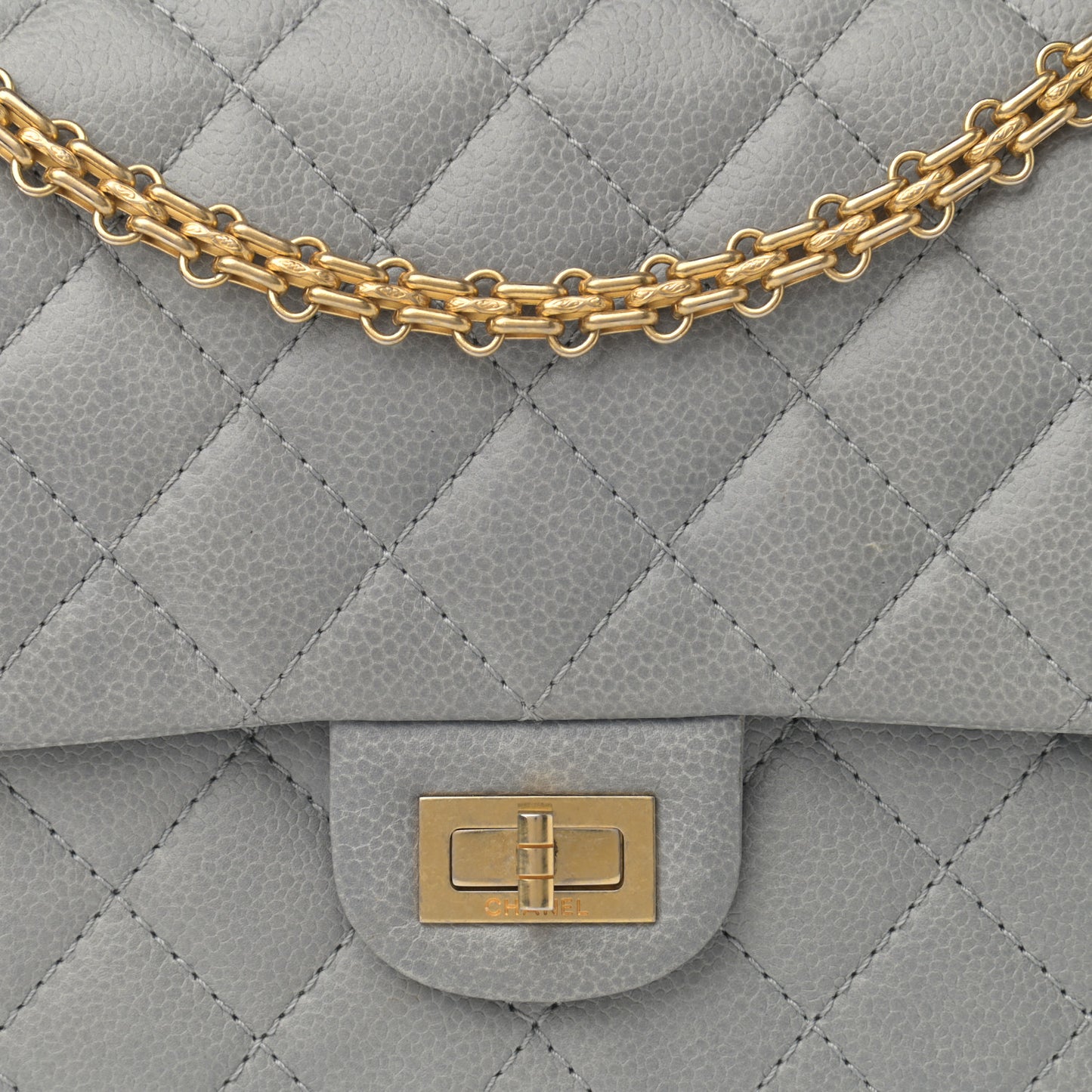Caviar Quilted 2.55 Reissue 226 Flap Light Grey