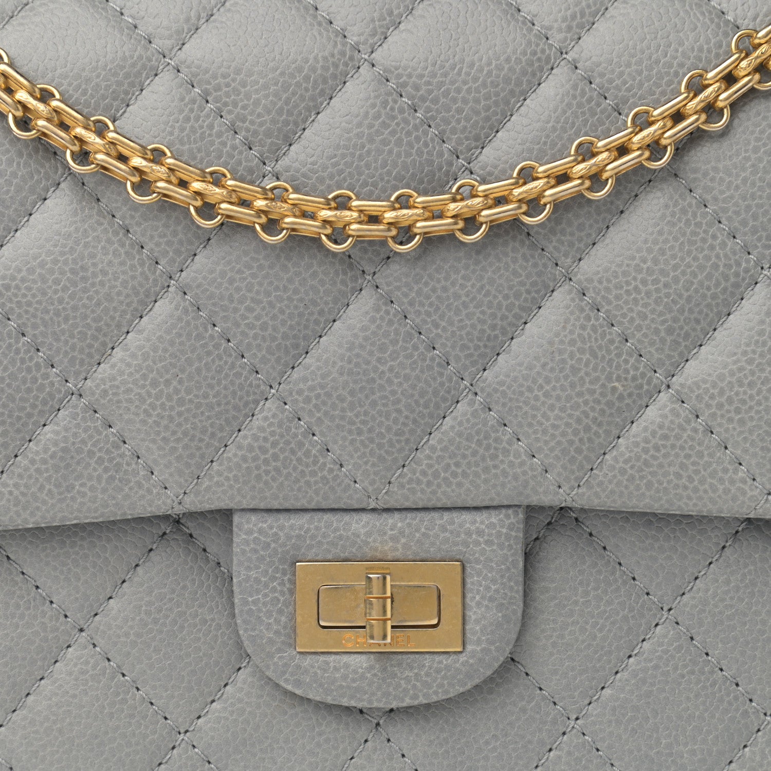 Chanel Caviar Quilted 2.55 Reissue 226 Flap Light Grey 8 of 13