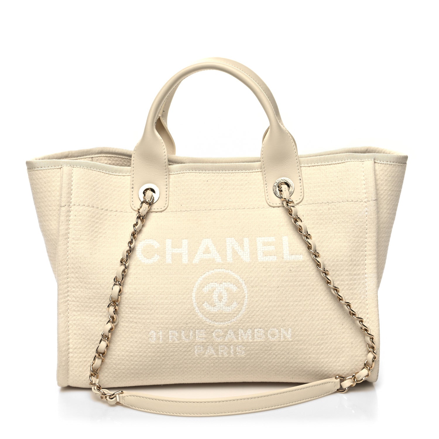 Chanel Mixed Fibers Small Deauville Tote White 2 of 15