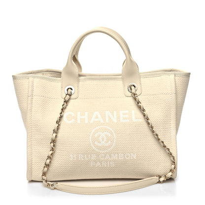 Chanel Mixed Fibers Small Deauville Tote White 2 of 15