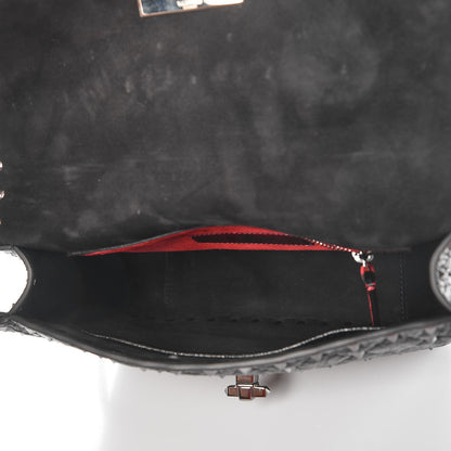 Valentino Garavani Craquele Nappa Medium Rockstud Spike Shoulder Bag Black 5 of 6