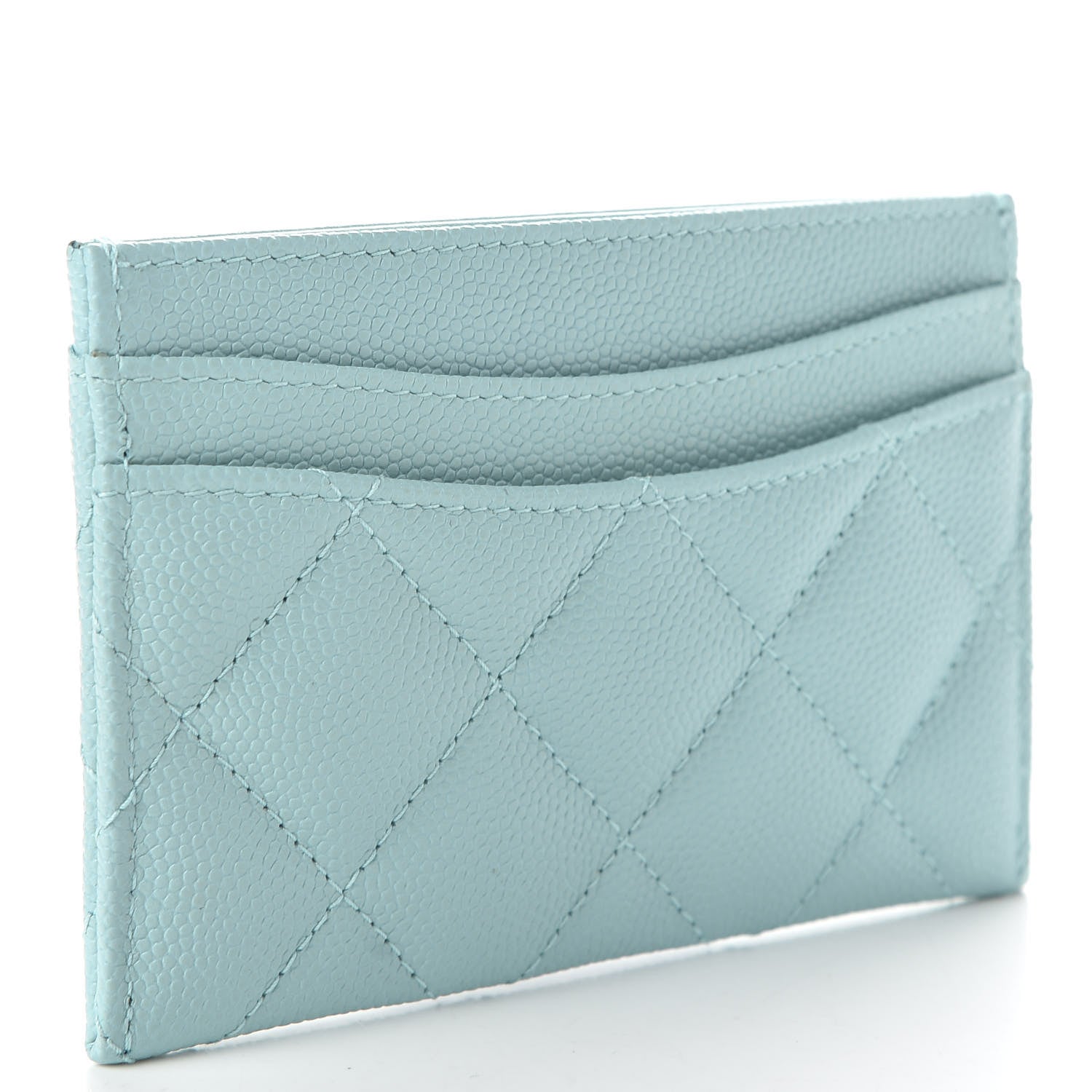 Chanel Caviar Quilted Card Holder Light Blue 3 of 8