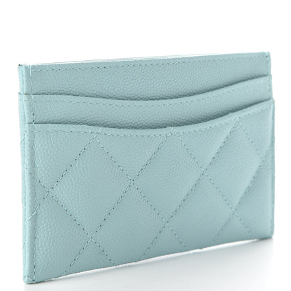 Chanel Caviar Quilted Card Holder Light Blue 3 of 8