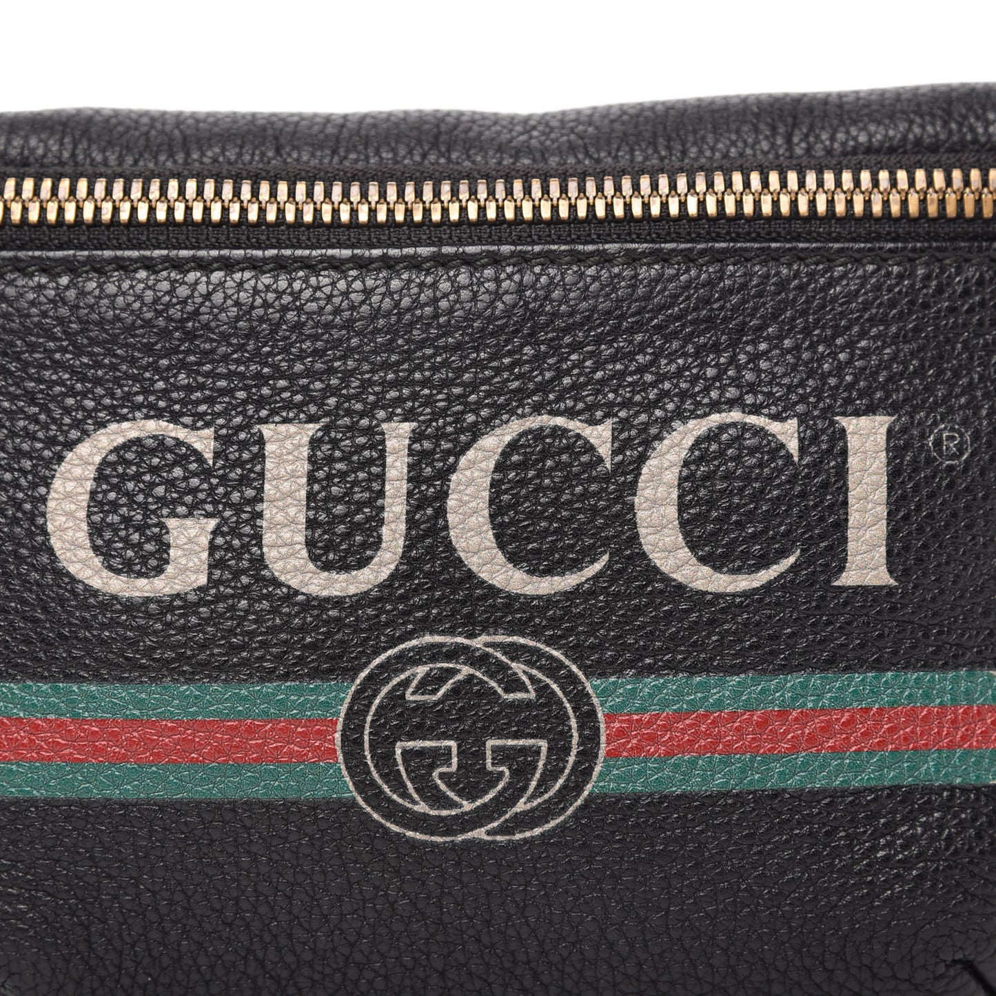 Grained Calfskin Small Logo Belt Bag Black