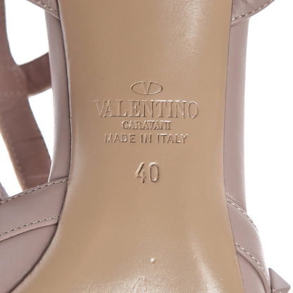 Valentino Garavani Calfskin Lacquered Monochrome Rockstud Ankle Strap 65mm Pumps 40 Poudre 10 of 11