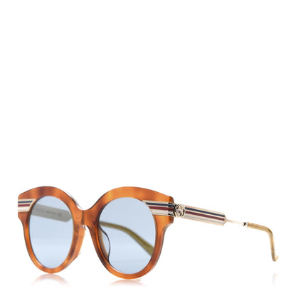 Gucci Acetate Round Frame Web Sunglasses GG0282SA Tortoise 1 of 8
