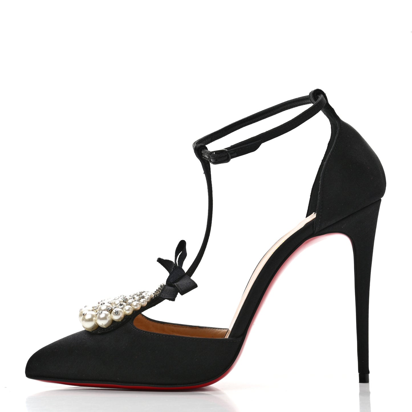 Satin Crystal Embellished Goyetta 100 Pumps 39 Black
