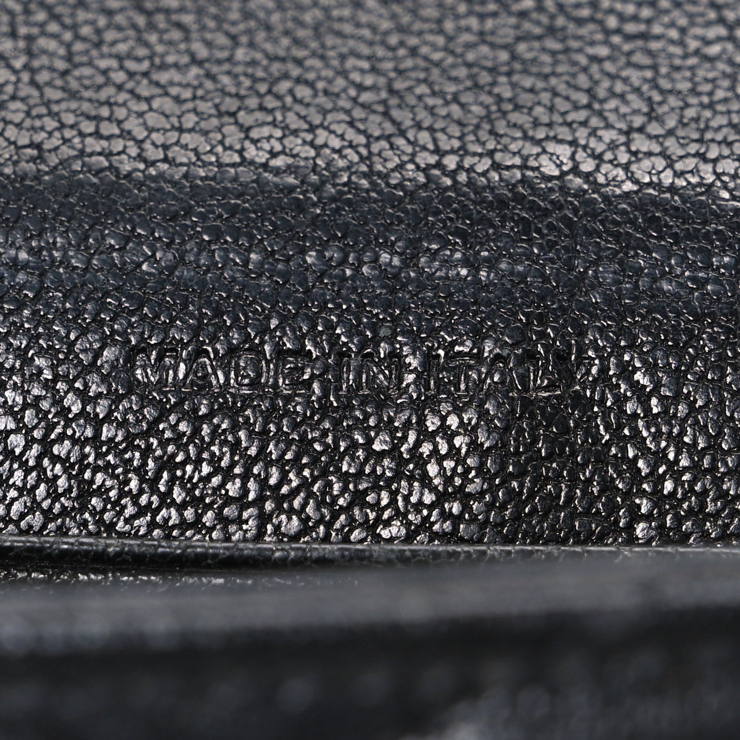 Sheepskin Matelasse Chevron Small Monogram Envelope Wallet Black