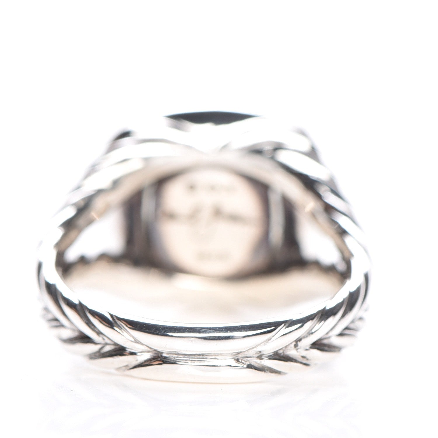 David Yurman Sterling Silver Diamond Prasiolite 11mm Albion Ring 56 7.75 4 of 5