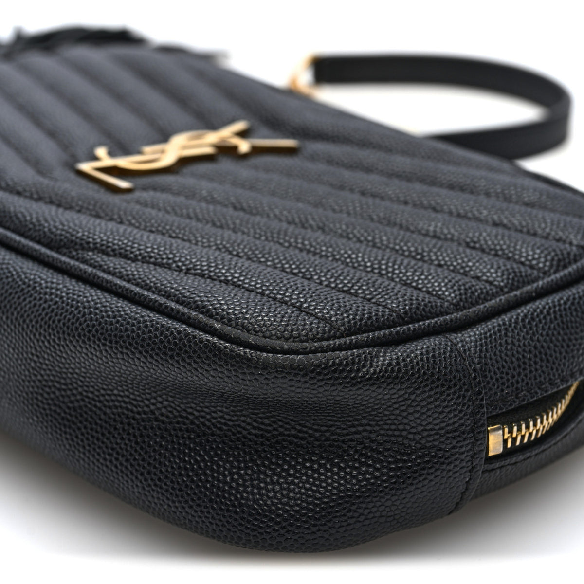 Saint Laurent Grain De Poudre Matelasse Monogram Mini Lou Camera Bag Black 9 of 9