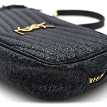 Saint Laurent Grain De Poudre Matelasse Monogram Mini Lou Camera Bag Black 9 of 9