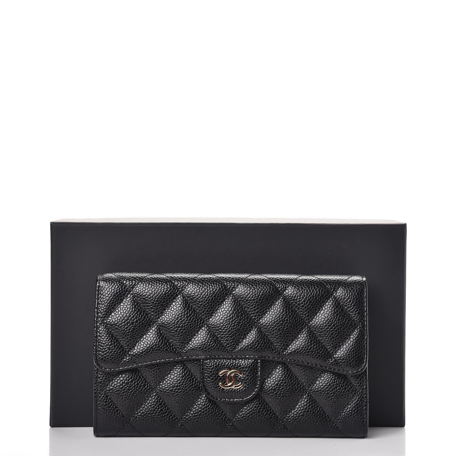 Chanel Caviar Quilted Large Flap Wallet Black 9 of 9