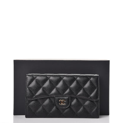 Chanel Caviar Quilted Large Flap Wallet Black 9 of 9