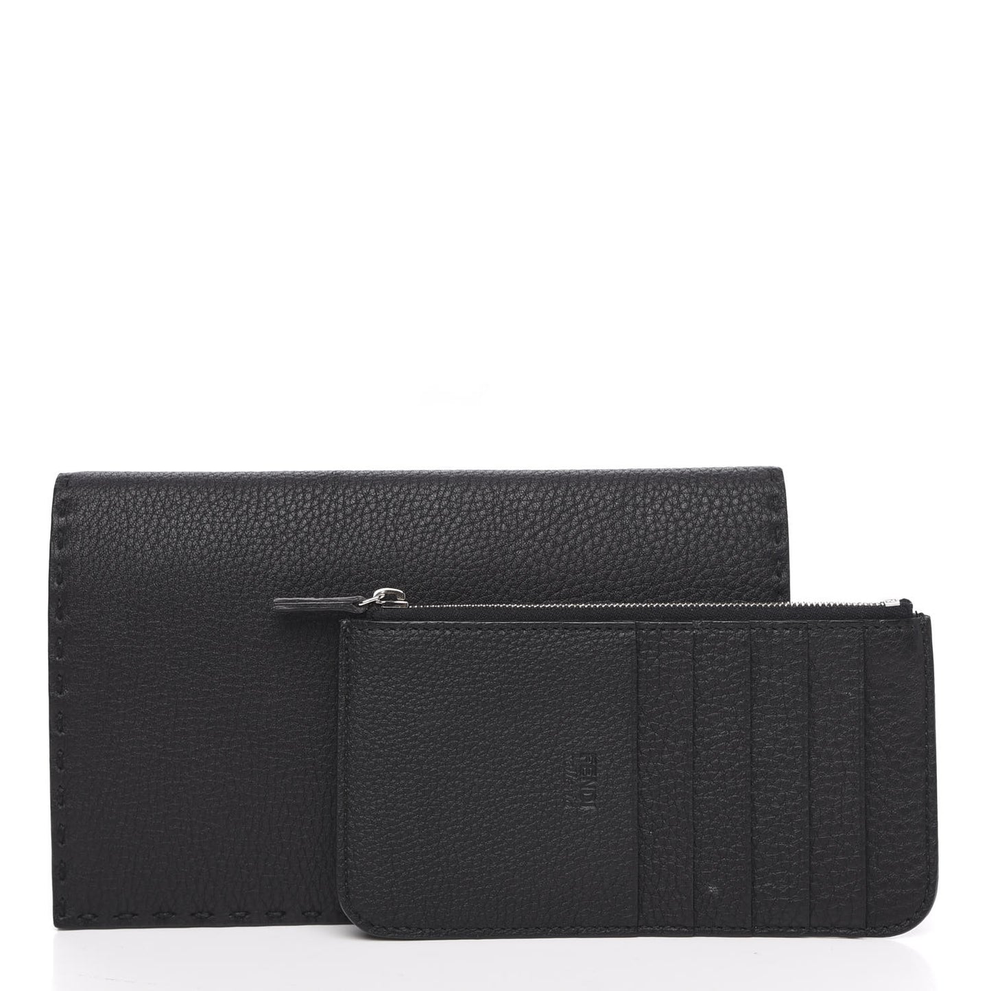 Cuoio Romano Selleria Mini Peekaboo Clutch Wallet Black