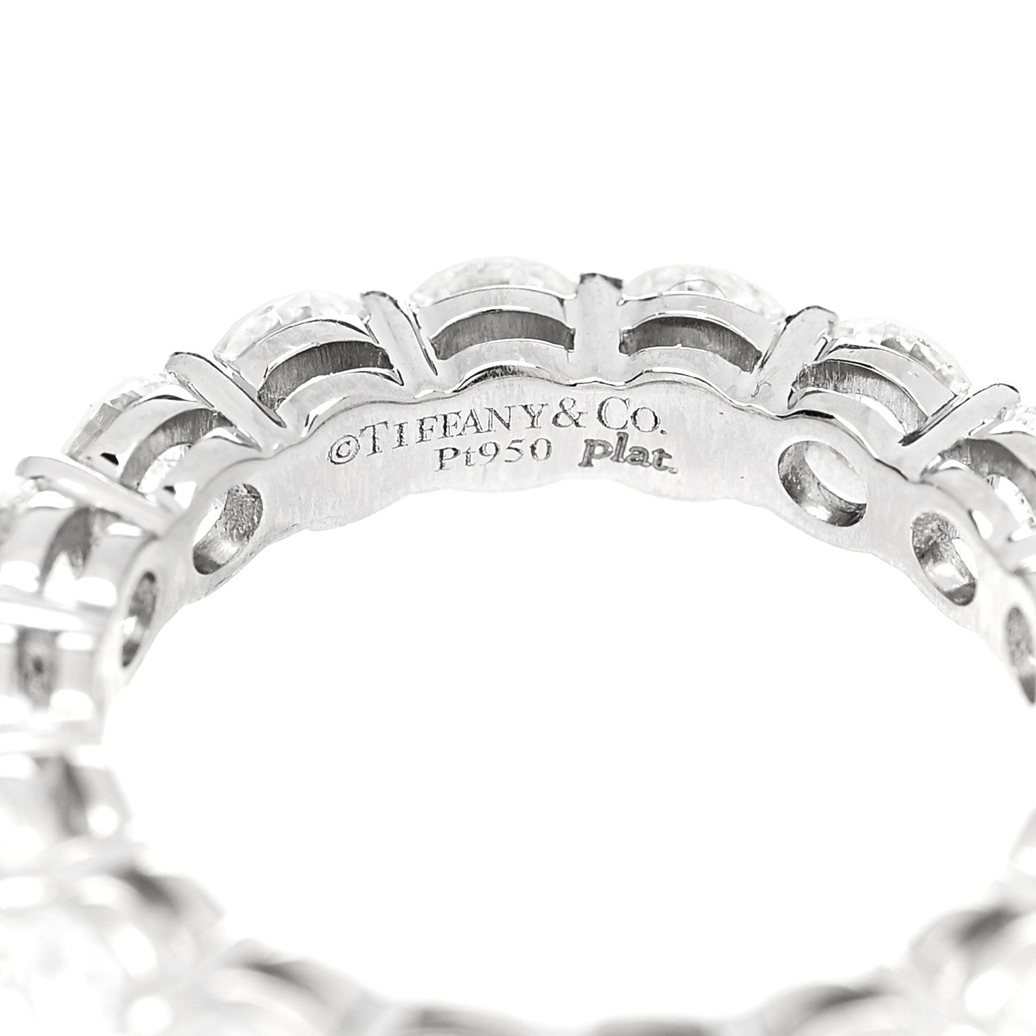 Tiffany Platinum Diamond 3.7mm Embrace Eternity Band Ring 50 5.25 4 of 5
