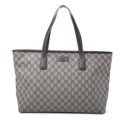 Gucci GG Supreme Monogram Medium Zippered Shopping Tote Dark Brown 1 of 11